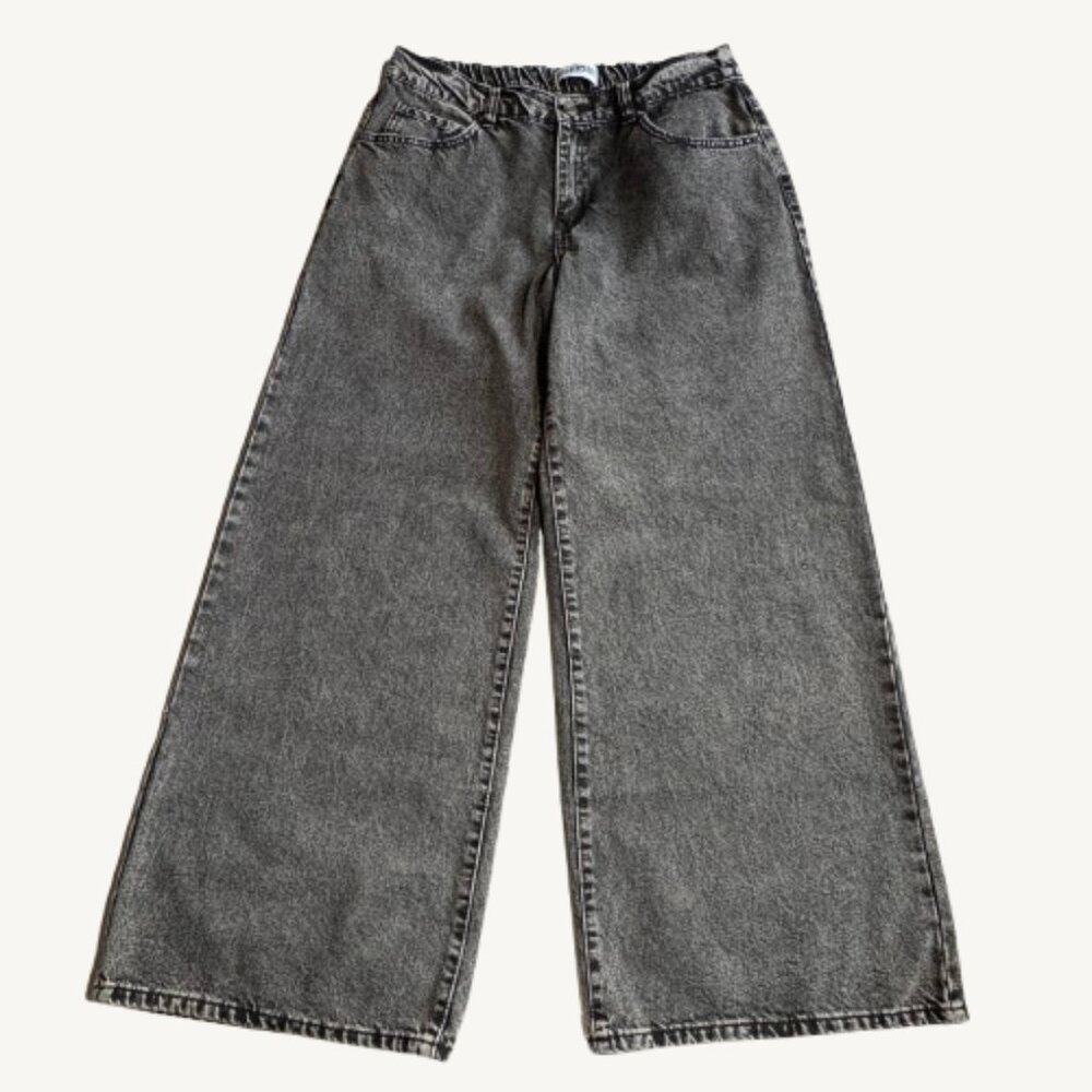 Disclosure Grey Low Rise Comfy Wide Leg Jeans Size 9/29